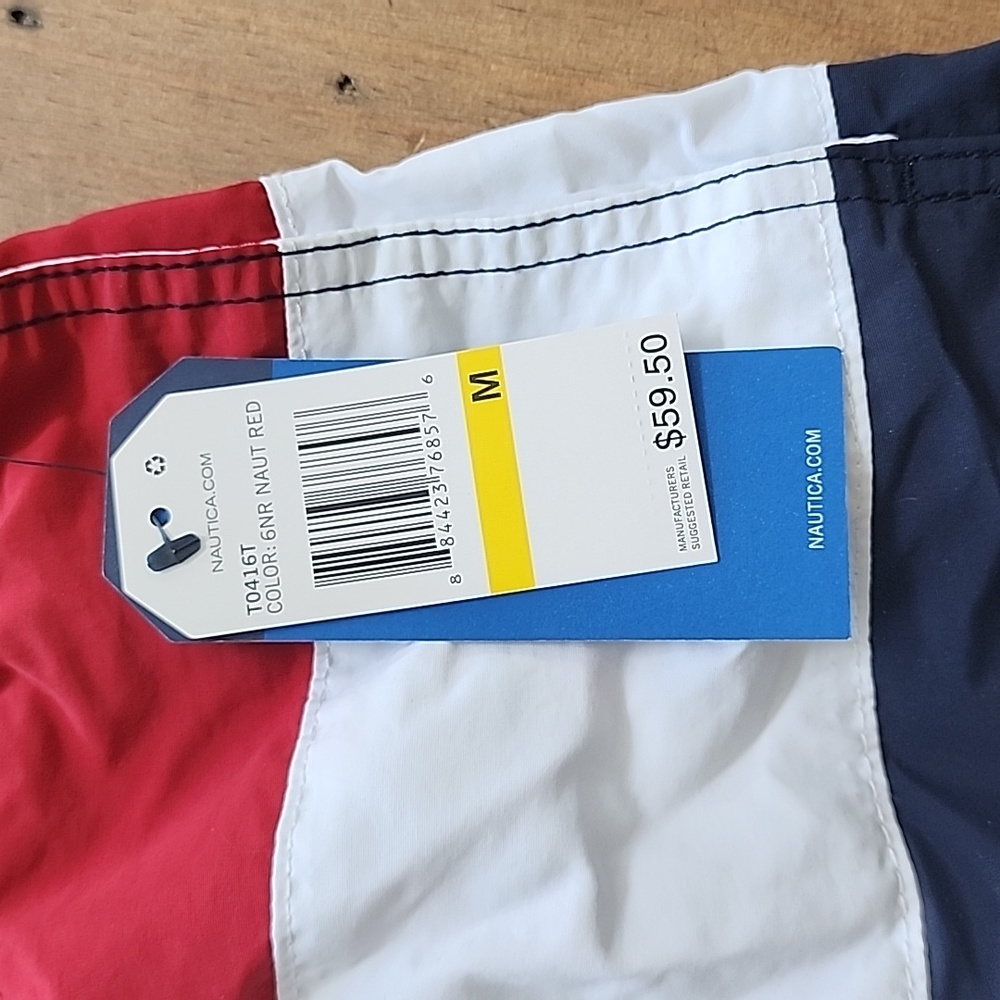 Nautica Men's Swim Trunks - Red, White, & Blue - Picture 6 of 9